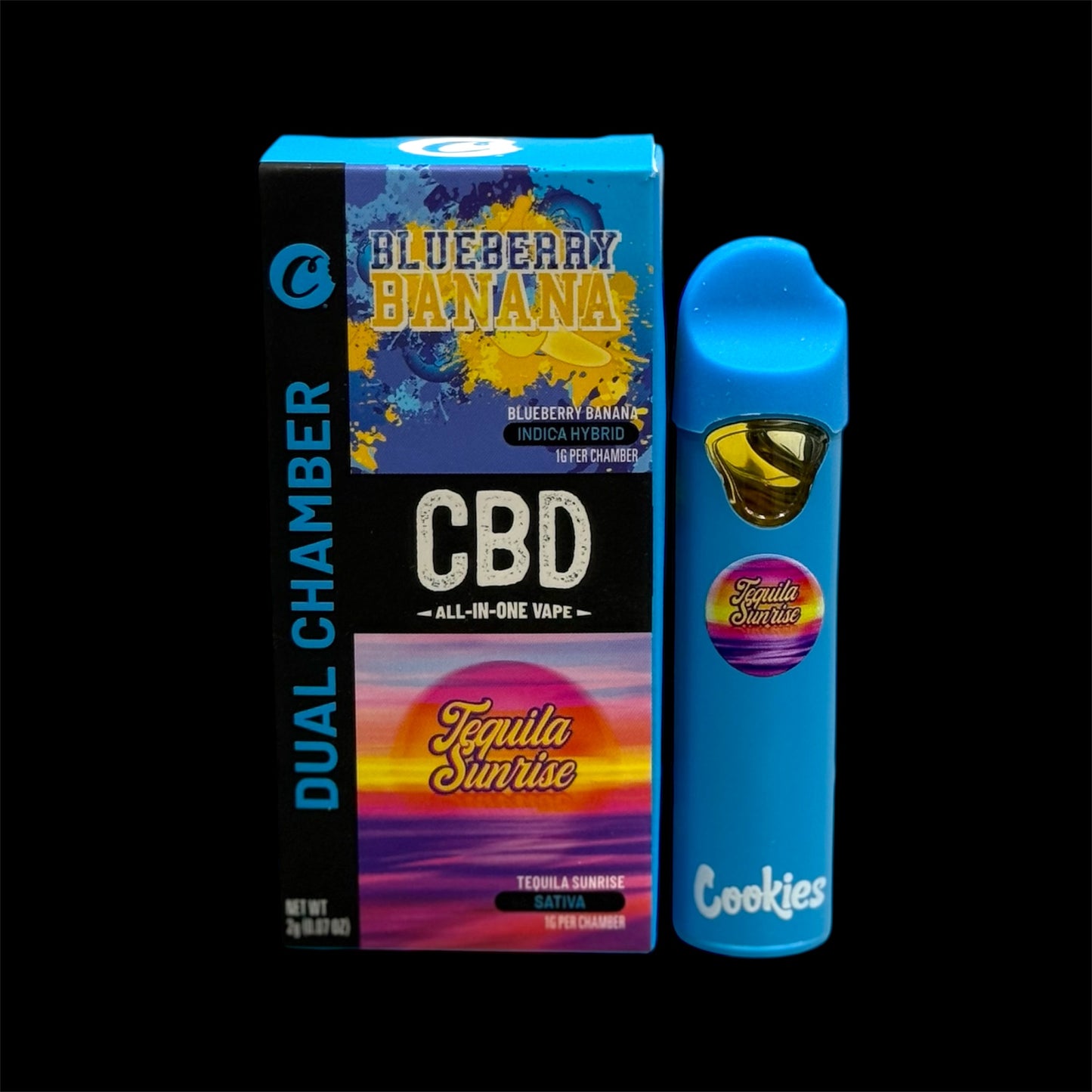 VAPER CBD BLUEBERRY BANANA Y TEQUILA SUNRISE 2ML